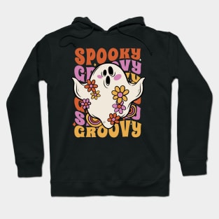 Spooky & Groovy Ghost // Vintage Halloween Spooky Vibes Hoodie